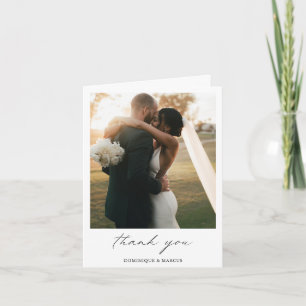 Tarjeta De Agradecimiento Elegante fotografía de caligrafía boda moderna