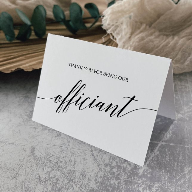 Tarjeta De Agradecimiento Elegante funcionario de caligrafía negra (Subido por el creador)