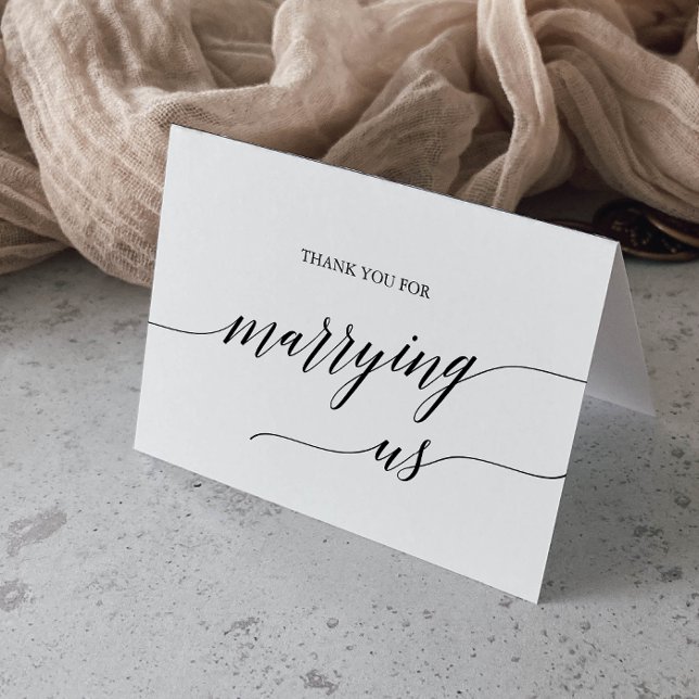 Tarjeta De Agradecimiento Elegante funcionario de caligrafía negra (Subido por el creador)