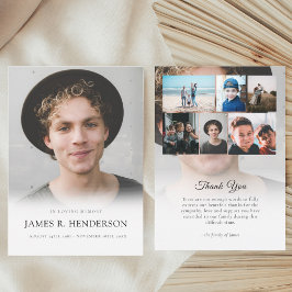 Tarjeta De Agradecimiento Elegante funeral conmemorativo de la simpatía por