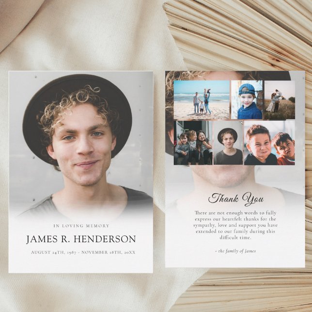 Tarjeta De Agradecimiento Elegante funeral conmemorativo de la simpatía por  (Subido por el creador)