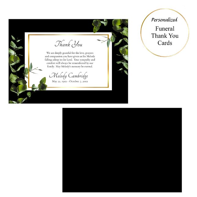 Tarjeta De Agradecimiento Elegante funeral cristiano ortodoxo eucalipto (Subido por el creador)