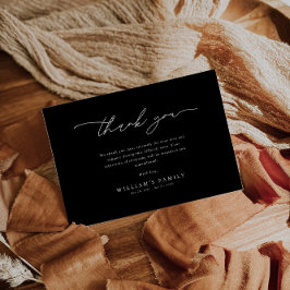 Tarjeta De Agradecimiento Elegante Funeral Negro