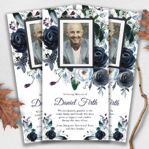 Tarjeta De Agradecimiento Elegante funeral Rosa de la marina de guerra graci