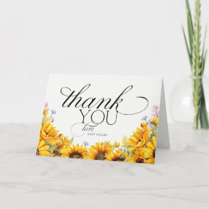 Tarjeta De Agradecimiento Elegante girasol