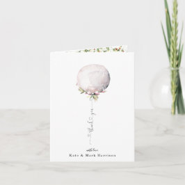 Tarjeta De Agradecimiento Elegante Globo Floral Gracias