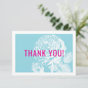 Tarjeta De Agradecimiento ELEGANTE GRACIAS A LOS rosas modernos, con un agua