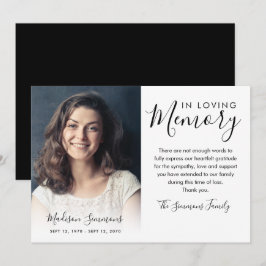 Tarjeta De Agradecimiento Elegante Gracias Funeral Fotografía Lluvia