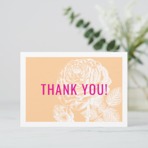 Tarjeta De Agradecimiento ELEGANTE GRACIAS rosas modernos de color beige