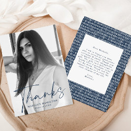 Tarjeta De Agradecimiento Elegante graduación de fotografías de escritura na