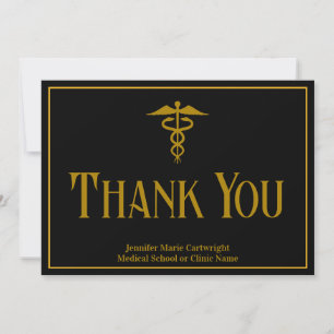 Tarjeta De Agradecimiento Elegante graduación de la facultad de medicina neg
