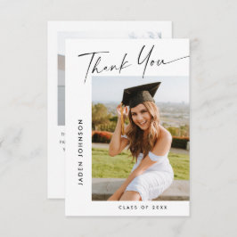 Tarjeta De Agradecimiento Elegante graduación Minimalista 2 Foto