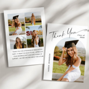 Tarjeta De Agradecimiento Elegante graduación Minimalista simple 5 Foto
