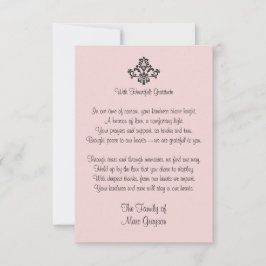 Tarjeta De Agradecimiento Elegante Gratitud Familia de Rosa Pálido Gracias 