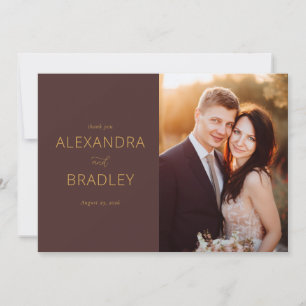 Tarjeta De Agradecimiento Elegante Gratitud Marrón