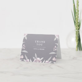 Tarjeta De Agradecimiento Elegante gris floral Chinoiserie gracias