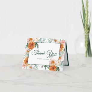 Tarjeta De Agradecimiento Elegante guión acuarela Floral Boda foto