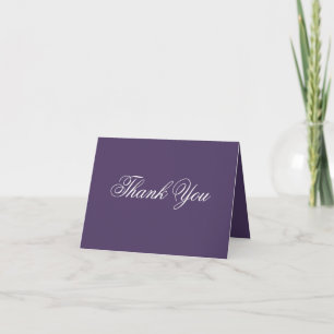 Tarjeta De Agradecimiento Elegante guión clásico púrpura de Moda Boho