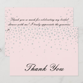 Tarjeta De Agradecimiento Elegante guión de caligrafía de diamantes