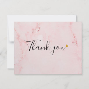 Tarjeta De Agradecimiento Elegante guion de mármol rosa