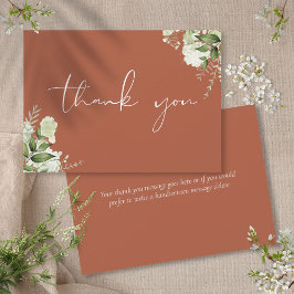 Tarjeta De Agradecimiento Elegante guión de terracota personalizada