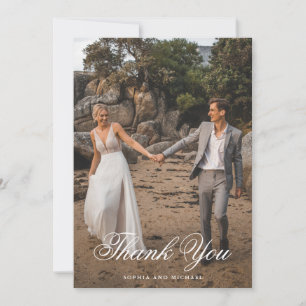 Tarjeta De Agradecimiento Elegante guión Dos Bodas de fotografía