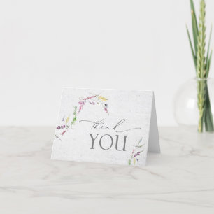 Tarjeta De Agradecimiento Elegante Guión Floral de acuarela