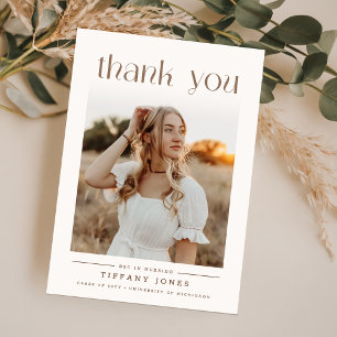 Tarjeta De Agradecimiento Elegante guion Foto Graduación de Enfermería de Or