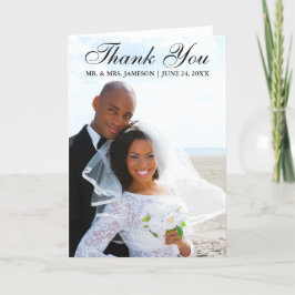 Tarjeta De Agradecimiento Elegante guión Gracias Boda Fold