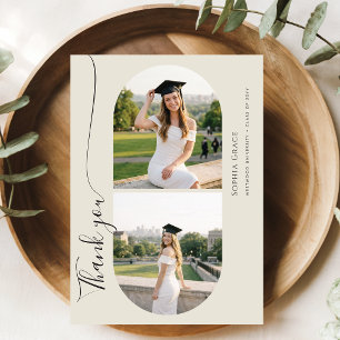 Tarjeta De Agradecimiento Elegante guion graduación arco foto fiesta de grad