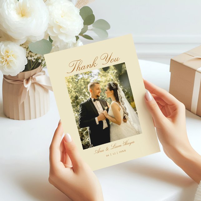 Tarjeta De Agradecimiento Elegante guión mínimo de la foto del arco (Subido por el creador)