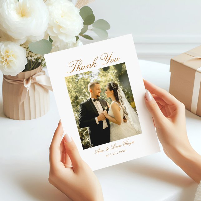 Tarjeta De Agradecimiento Elegante guión mínimo de la foto del arco (Subido por el creador)