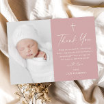 Tarjeta De Agradecimiento Elegante guión moderno atraso de foto rosa<br><div class="desc">Elegante Y Moderna Script Dusty Pink Photo Baptism Tarjeta De Agradecimiento. Haga clic en el botón de personalización para personalizar este diseño con sus detalles. Para cambiar los colores y tipos de letra,  elija editar este diseño más adelante para abrir opciones adicionales de personalización.</div>