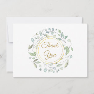 Tarjeta De Agradecimiento Elegante guion oro Verde