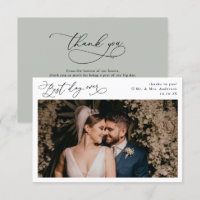 Elegante guión Rústico Masaje Verde Boda Foto