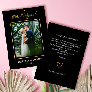 Tarjeta De Agradecimiento Elegante guión simple de Moda amor con Boda del co