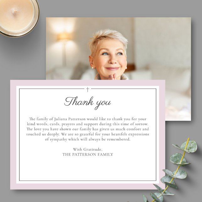 Tarjeta De Agradecimiento Elegante guión simple Personalizado cruzado foto f (Subido por el creador)