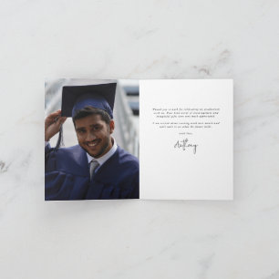 Tarjeta De Agradecimiento Elegante guión verde oscuro foto+mensaje