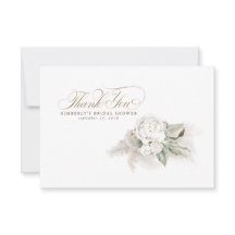 Elegante hierba de Pampas floral blanco agradecimi