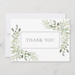 Tarjeta De Agradecimiento Elegante hojas de verdor Primera Comunión Gracias