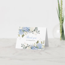 Elegante Hortensia Azul Floral Verde Agradecimient