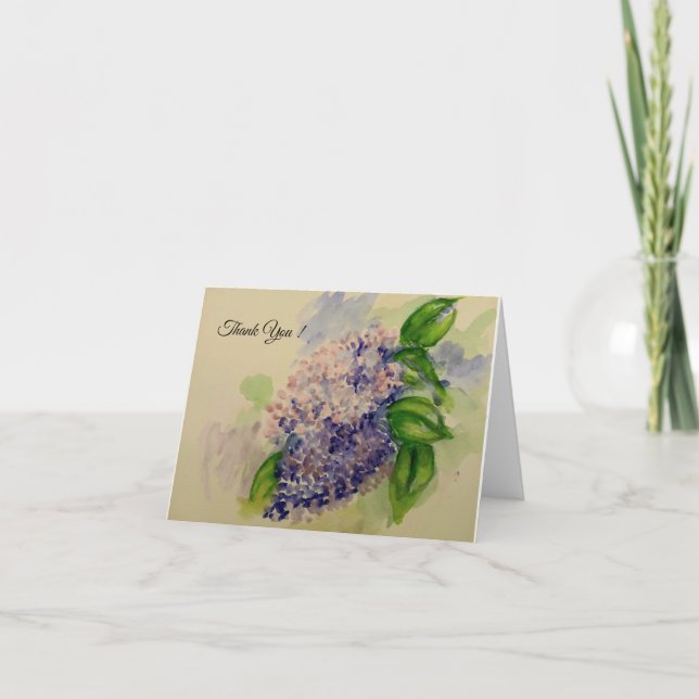 Tarjeta De Agradecimiento Elegante Hydrangea (Anverso)
