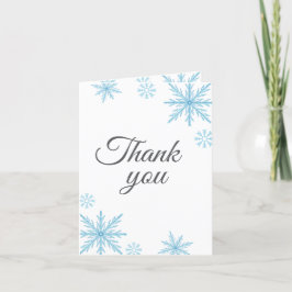 Tarjeta De Agradecimiento Elegante invierno Wonderland Snowflakes