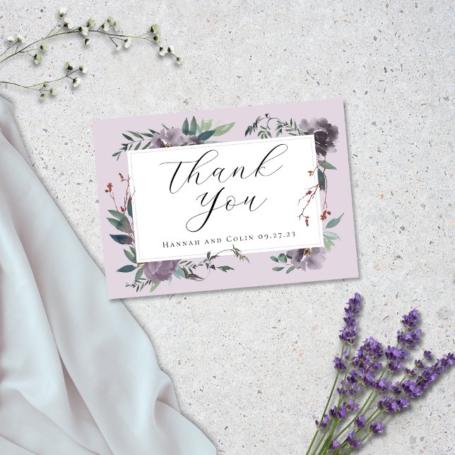 Tarjeta De Agradecimiento Elegante Jardín Botánico Purple Lavanda (Subido por el creador)