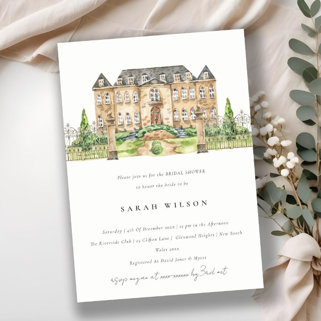 Tarjeta De Agradecimiento Elegante jardín Chateau Manor Bridal Ducha Invitad (Subido por el creador)