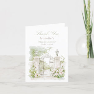 Tarjeta De Agradecimiento Elegante jardín de novias Chateau Pastel francés