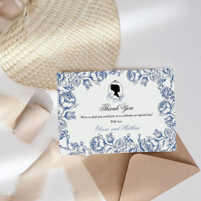 Tarjeta De Agradecimiento Elegante Jardín Flores Boho Bridgerton Boda (Subido por el creador)