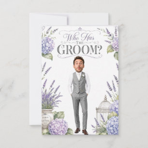 Tarjeta De Agradecimiento Elegante Lavanda Púrpura Quien Tiene Al Novio Boda