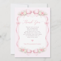 Elegante lazo de coqueta rosa floral baby shower