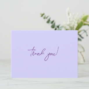 Tarjeta De Agradecimiento Elegante Lila Sólido Lavanda